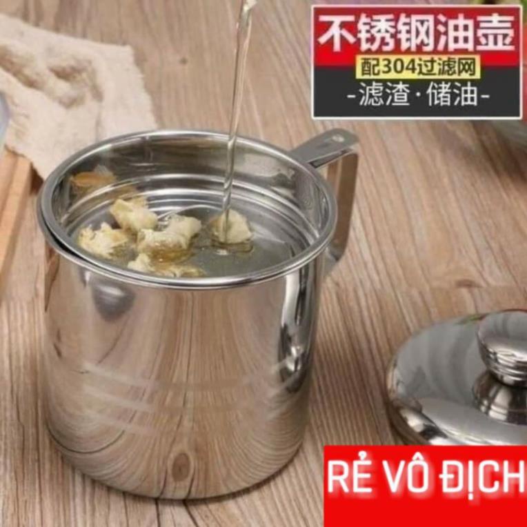 Ca lọc cặn dầu ăn,mỡ inox 304 1,2 lít