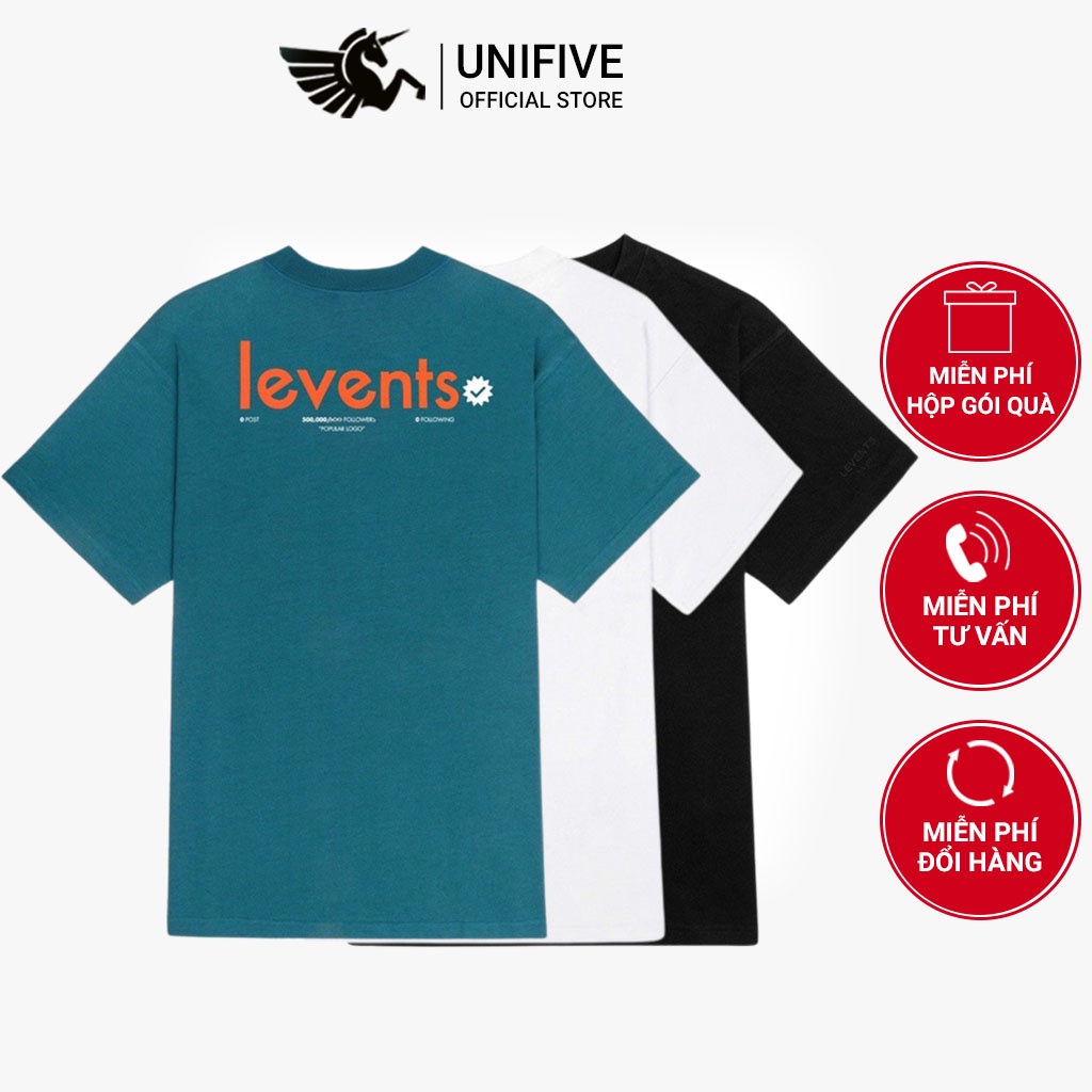 Áo thun Levents Popular tay lỡ, form rộng Local Brand Unisex nam nữ - UniFive