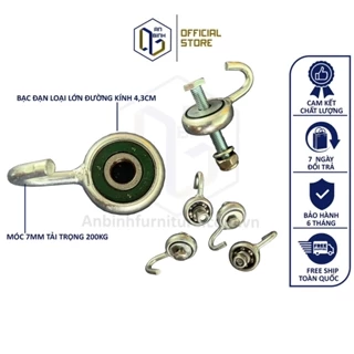 Bạc đạn móc võng xếp loại lớn, kèm phụ kiện bulong, lông đền, tán keo