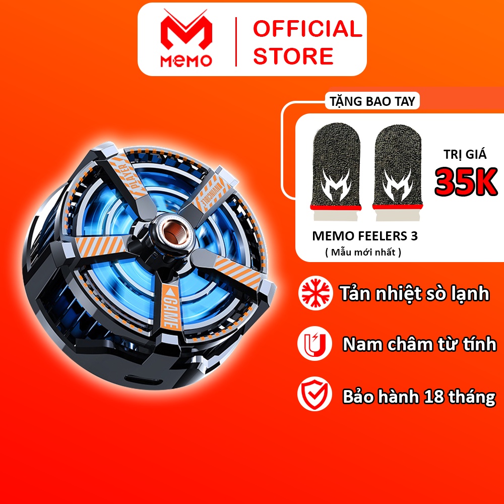 Quạt tản nhiệt điện thoại sò lạnh MEMO CXA3 nam châm từ tính led gaming cho streamer livestream làm mát nhanh chiến game