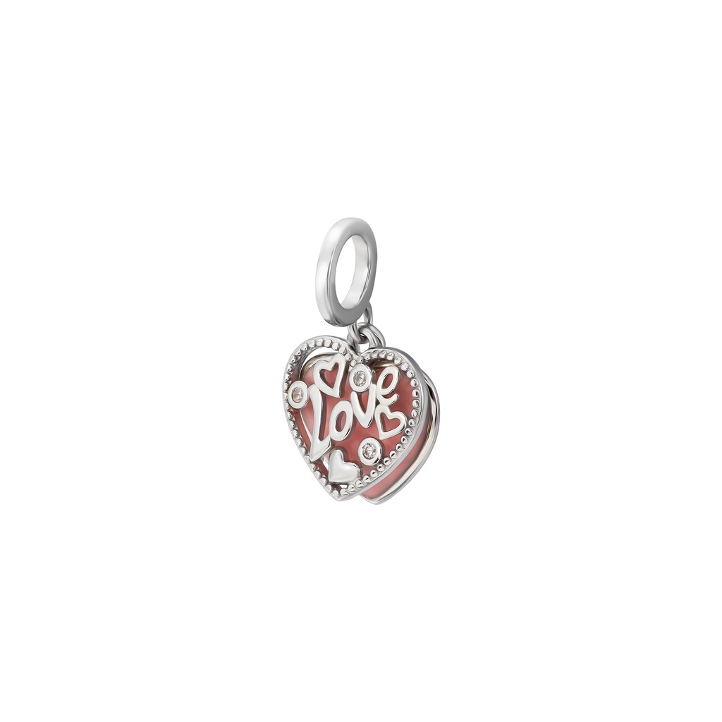 Hạt Charm Bạc đính đá CZ PNJSilver trái tim chữ LOVE