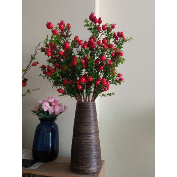 Cây Giả - Cành Lựu phú quý  trang trí nhà cửa