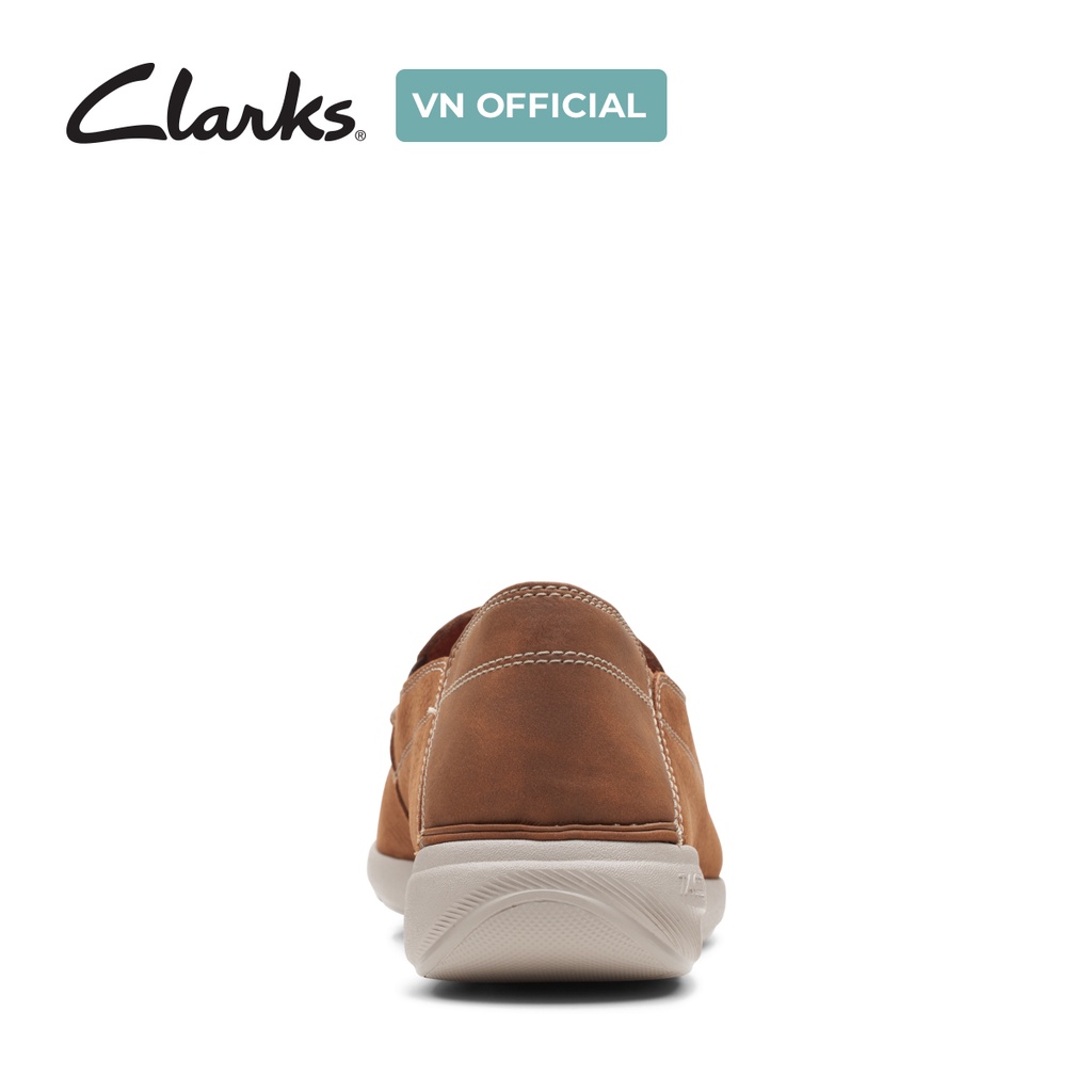 Giày Lười Da Nubuck Nam Clarks Gorwin Step màu nâu