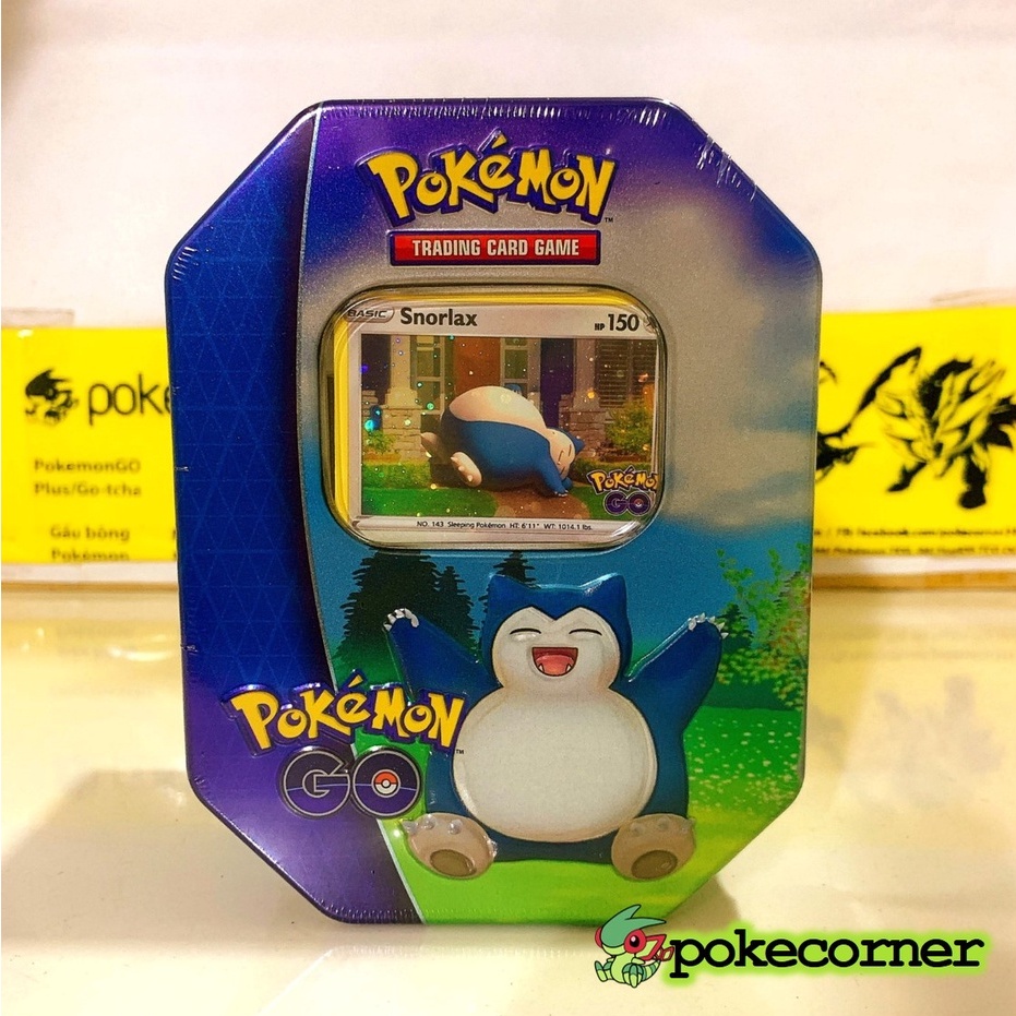 Hộp thiếc bài Pokemon TCG Pokemon GO Gift Tin Pikachu / Snorlax/ Blissey chính hãng mới 100% 4 pack 2 promo - PokeCorner