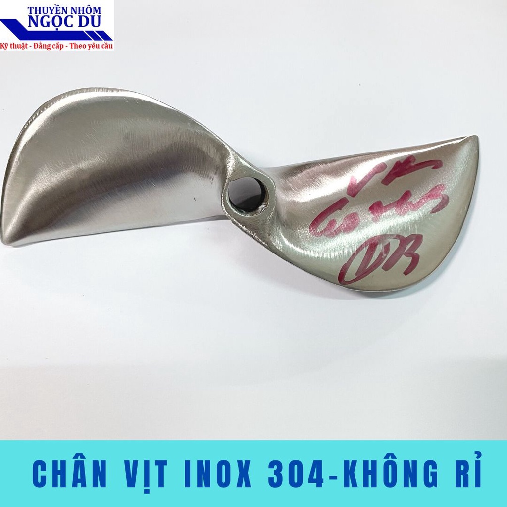 Chân Vịt Inox 2 Cánh 6.5hp, Cánh Xéo, Lỗ Ren 14mm, Dùng Cho Động Cơ Xăng, Chân Vịt Chạy Thuyền, Chạy Xuồng