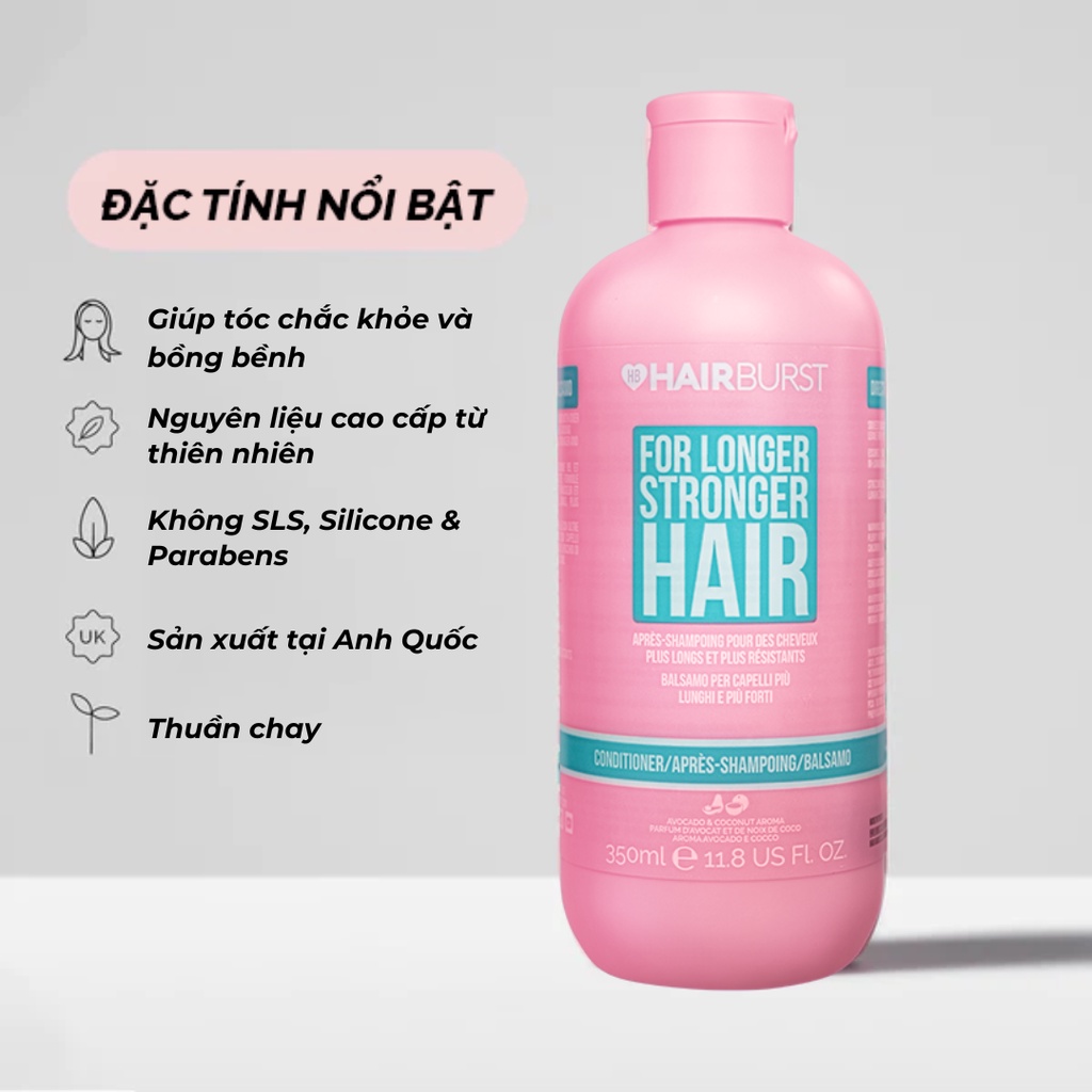 Dầu xả HAIRBURST kích thích mọc tóc dài hơn chắc khỏe hơn 350ml/chai