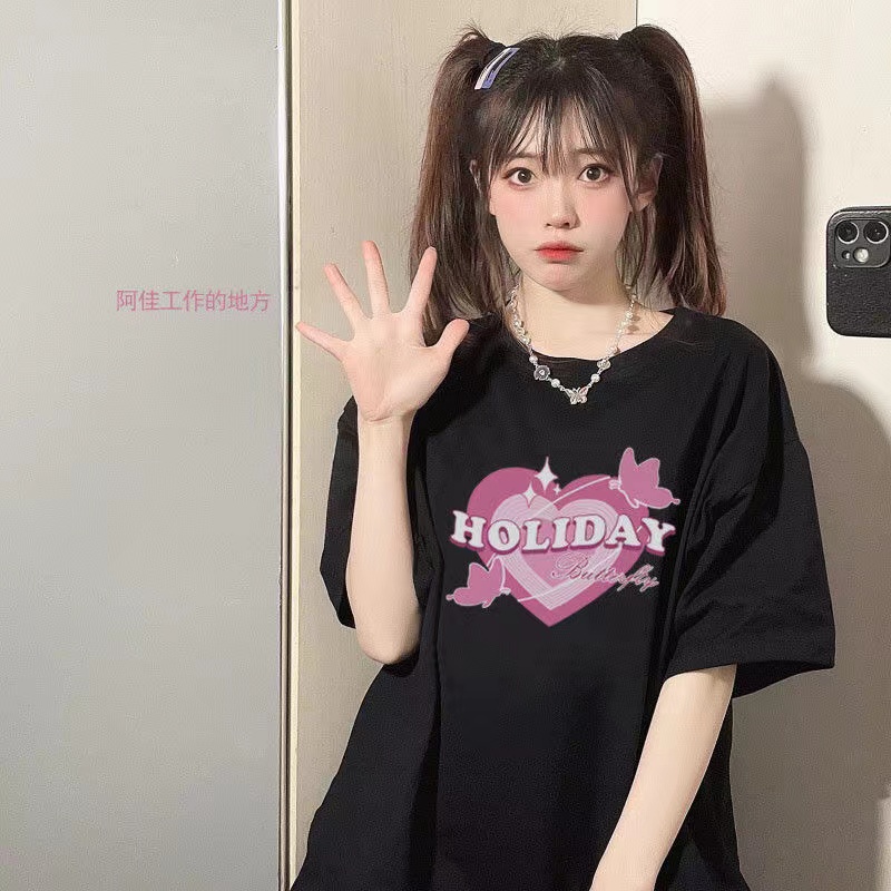 NRVP Áo Thun Unisex Mùa Hè Dáng Suông Tay Cộc Phong Cách Hàn Quốc Cho Nam Nữ