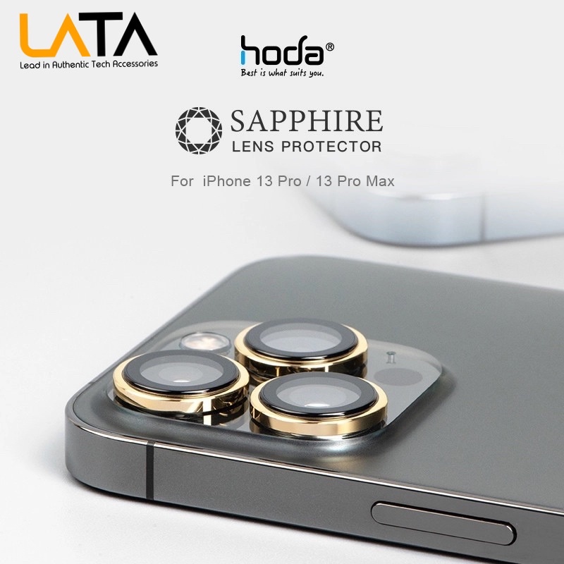 Miếng dán bảo vệ camera HODA Sapphire v.2 cho iPhone 13 Pro và 13 Pro Max  - có khung trợ dán