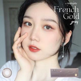 Kính áp tròng 1 NGÀY FRENCH GOLD GRAY chính hãng Olens Lens cận 1 ngày