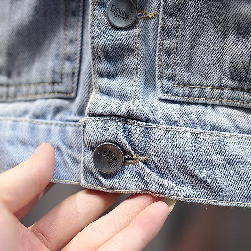 Áo Khoác Denim Sát Nách Mềm Mại Thời Trang Xuân Thu Cho Bé Trai