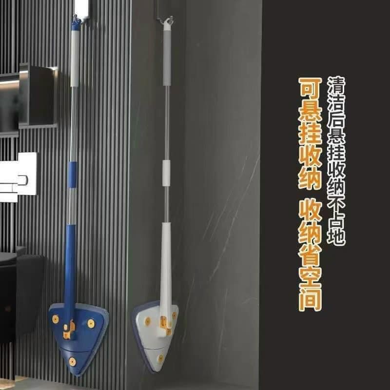 Chổi lau đa năng hình tam giác mẫu mới tự vắt xoay 360 độ cây lau tường kính trần nhà siêu thấm hút