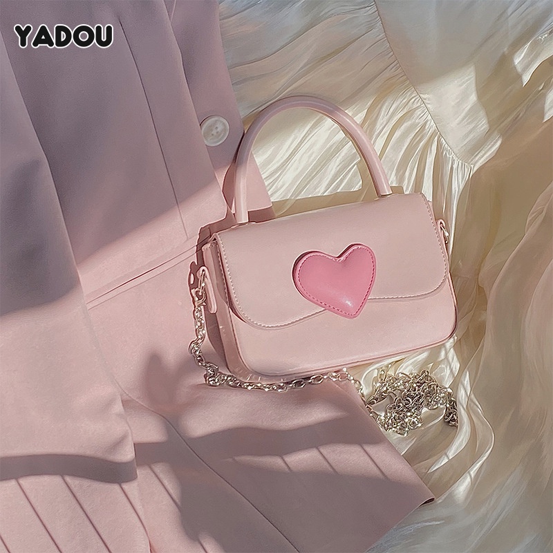 Túi đeo chéo YADOU dáng vuông nhỏ màu sắc tương phản dễ thương xinh xắn phong cách Hàn Quốc cho nữ