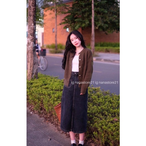 Áo len cardigan cổ tròn Nana21 Nanastore21
