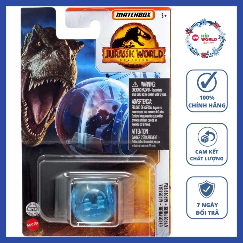 Xe mô hình Matchbox Jurassic World Dominion Series Gyrosphere HBH00.
