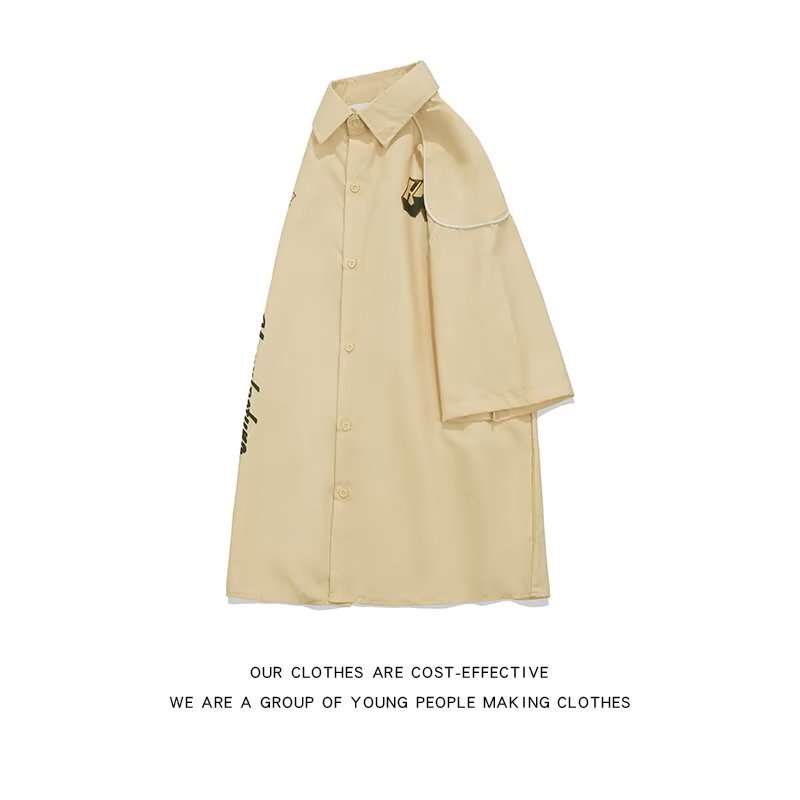 Áo Sơ Mi Tay Ngắn Dáng Rộng In Họa Tiết Thời Trang Đường Phố Mỹ 2022 Chất Lượng Cao Cho Nam