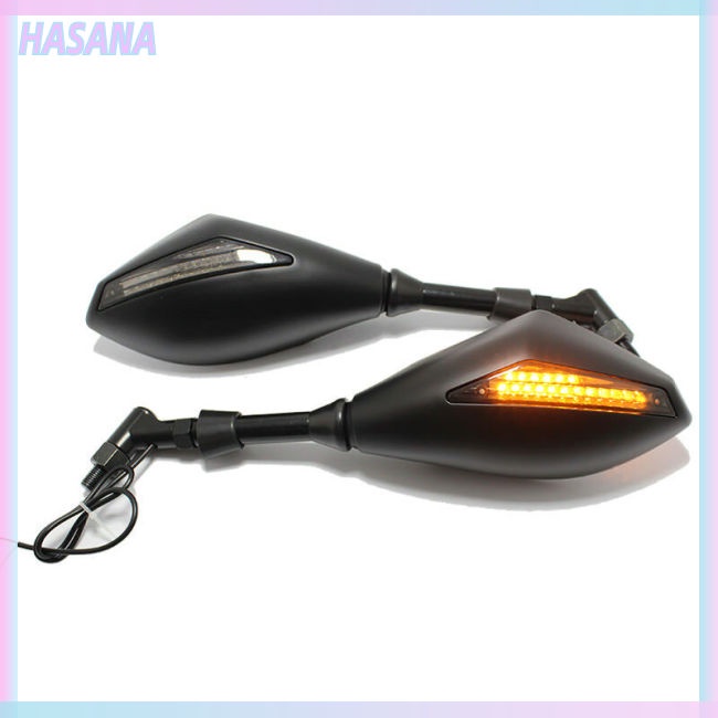 Đèn LED Xi Nhan Gắn Gương Chiếu Hậu Hai Mặt Cho Xe Máy HASANA