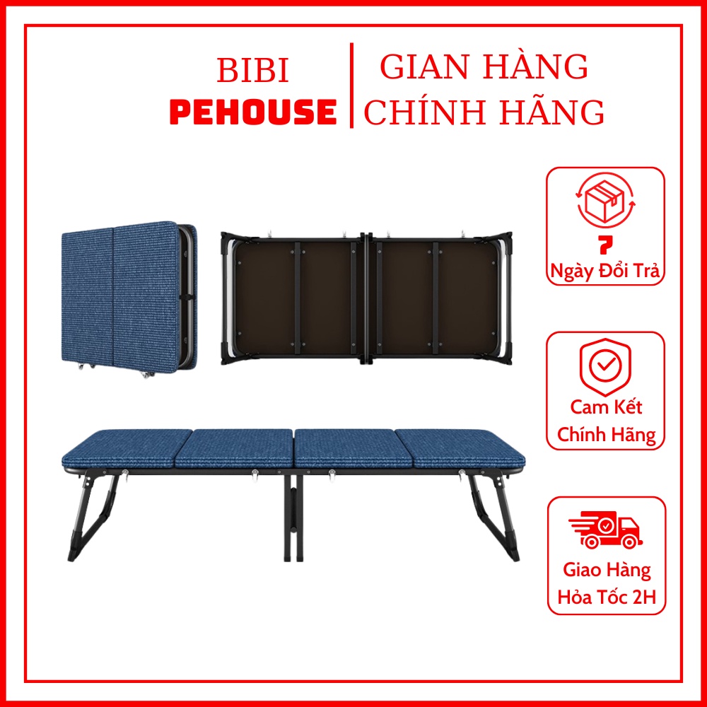 Giường gấp văn phòng gấp gọn thông minh Giường ngủ đơn thư giãn cao cấp kết cấu khung sắt bibi shop