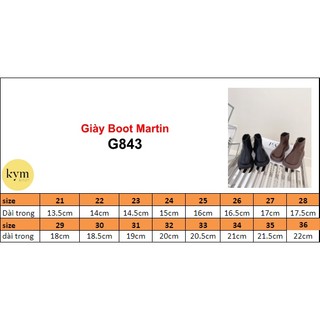 Giày Boot Martin đế dày mũi tròn cho bé G843