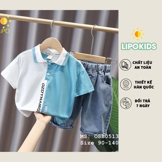 Sét đồ bộ cho bé, Set quần áo trẻ em áo polo quần jean cho bé trai bé gái - OSB051