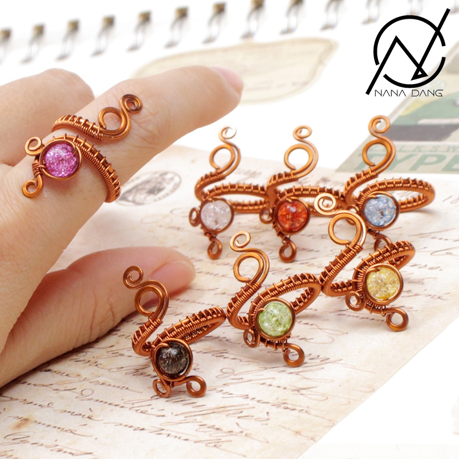 Nhẫn nữ đá tuyết cổ điển có tăng đơ 05897-05901