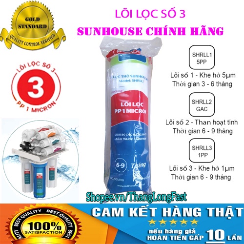 COMBO 4 LÕI LỌC SUNHOUSE SỐ 1-2-3-4