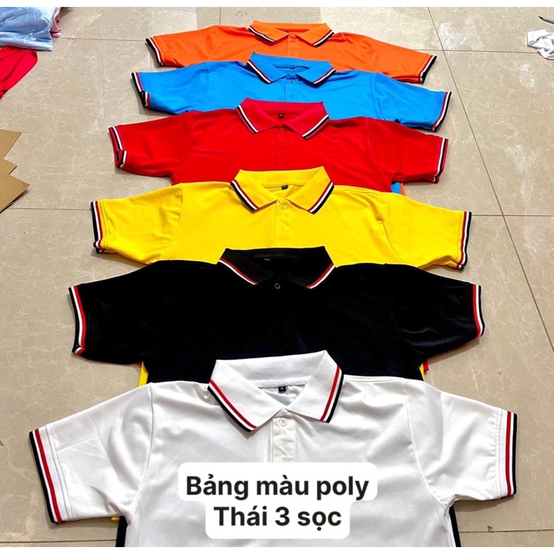 áo thun polo trơn , thái 3 sọc
