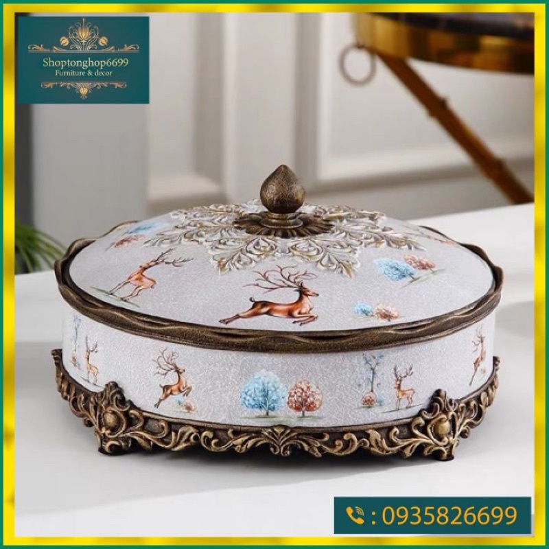 ( TẾT 2024) Khay đựng bánh mứt kẹo hình hươu