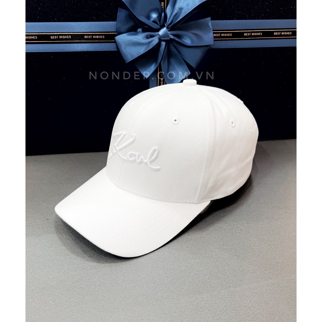 Mũ nón lưỡi trai KARL LAGERFIELD chất vải cotton Hàn Quốc cao cấp, logo thêu nổi