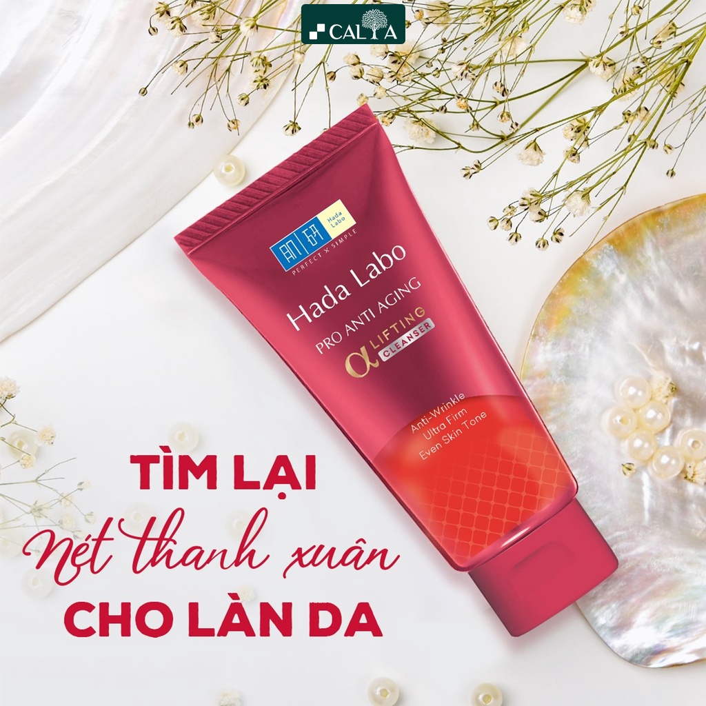 Sữa Rửa Mặt Hada Labo Màu Đỏ Chuyên Biệt Chống Lão Hóa, Làm Mịn Da - Hada Labo Pro Anti Aging α Lifting Cleanser 80g