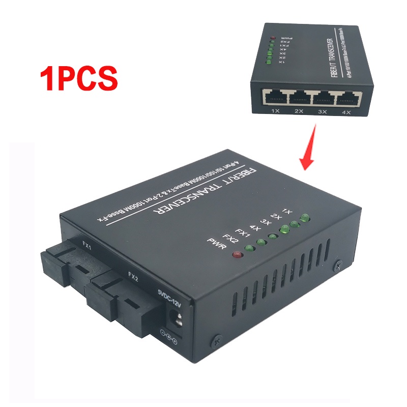 Công Tắc 4 RJ45 UTP 2 SC Gigabit Sợi Quang 10/100/1000M