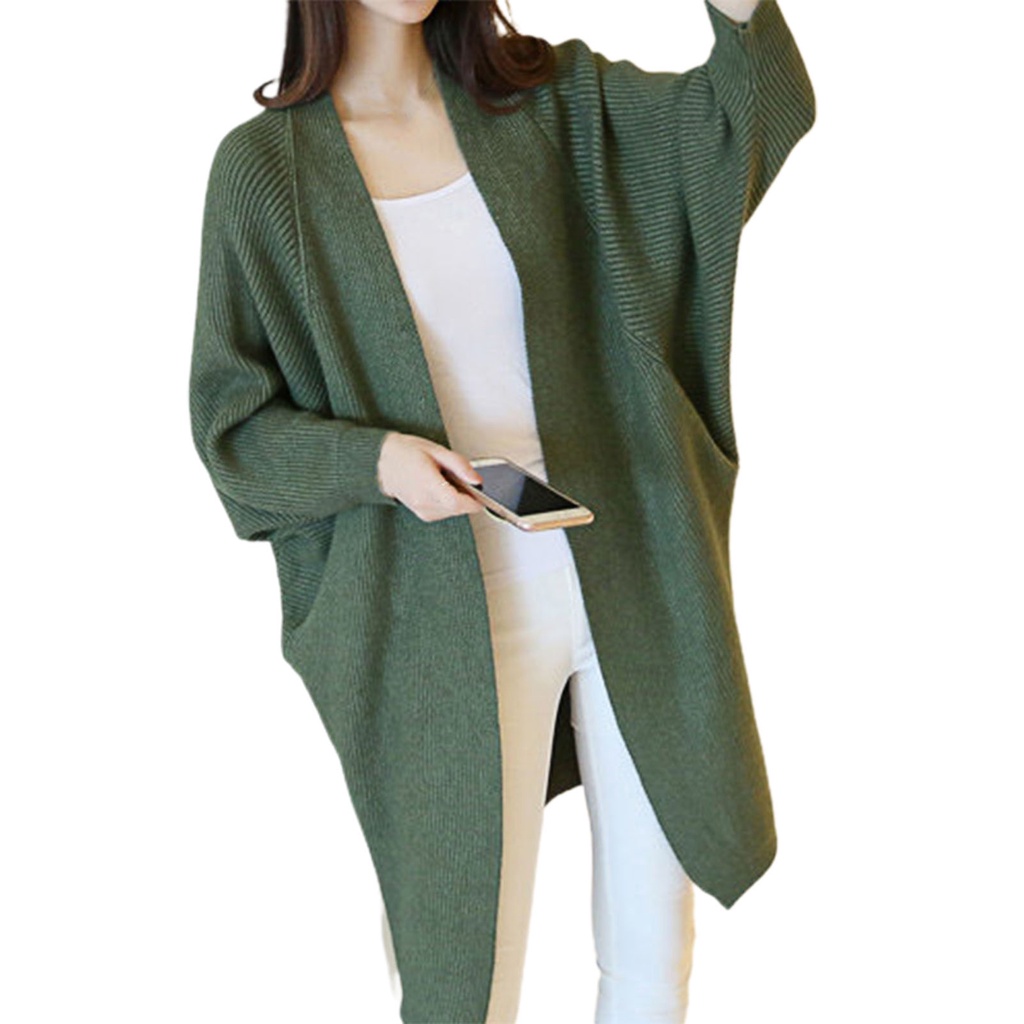 Áo Khoác Cardigan Cánh Dơi Màu Sắc Tinh Khiết Cho Nữ
