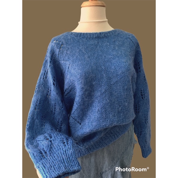 Min2handshop Áo len lông tay dơi xanh free sz