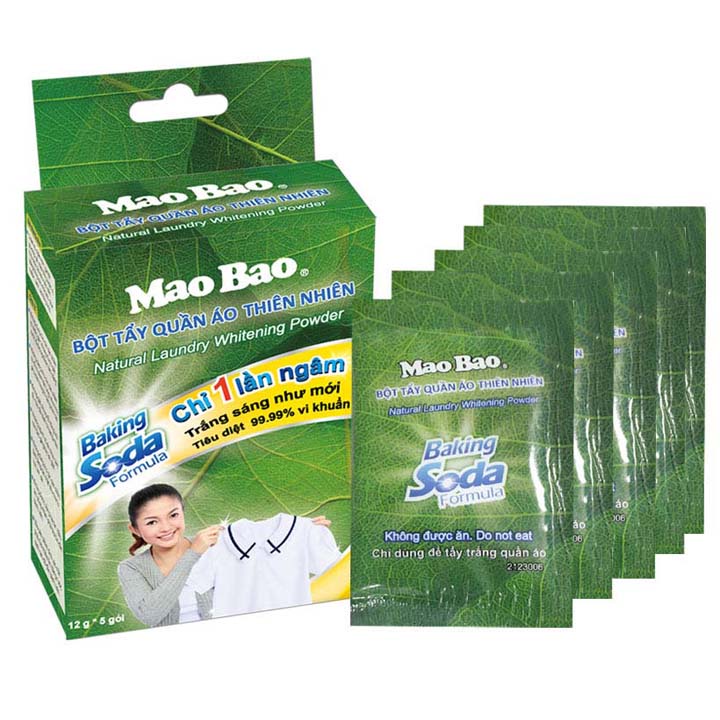 Combo 3 Hộp Chất Vệ Sinh Lồng Máy Giặt Mao Bao 306g x3 gói /1hộp - Tặng Bột Tẩy Quần Áo thiên nhiên hộp 12g x 5 gói /hộp