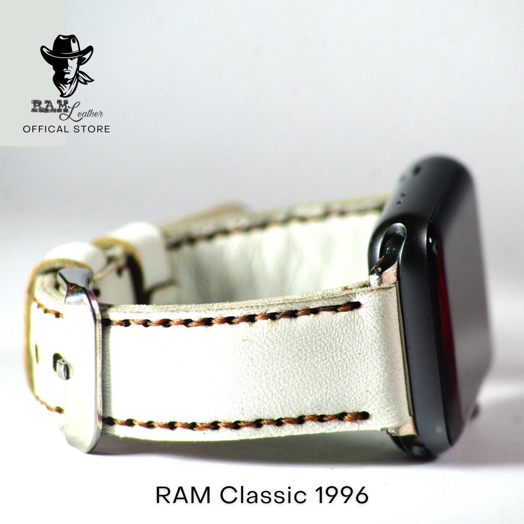 Dây Đồng Hồ Thủ Công da bò màu trắng - RAM Leather Classic 1996