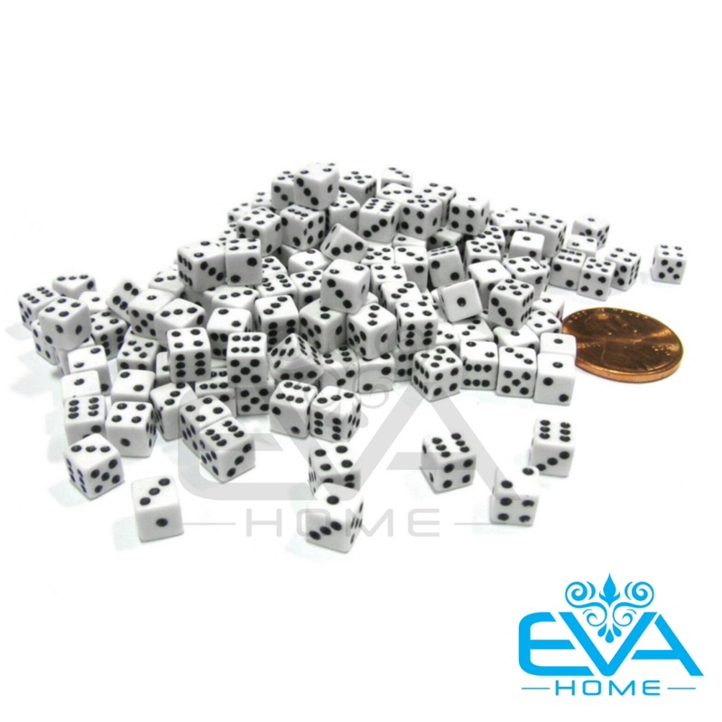 Bộ 5 Viên Xúc Xắc Lắc Xí Ngầu Cạnh Vuông Size 8mm