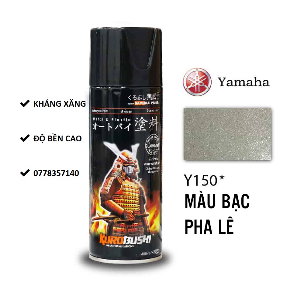 Y150 Sơn xịt Samurai MÀU BẠC PHA LÊ