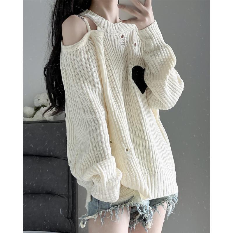 Áo croptop nữ dài tay áo len kiểu nữ Áo Sweater Trễ Vai Tay Dài Thời Trang Thu Đông Dành Cho Nữ
