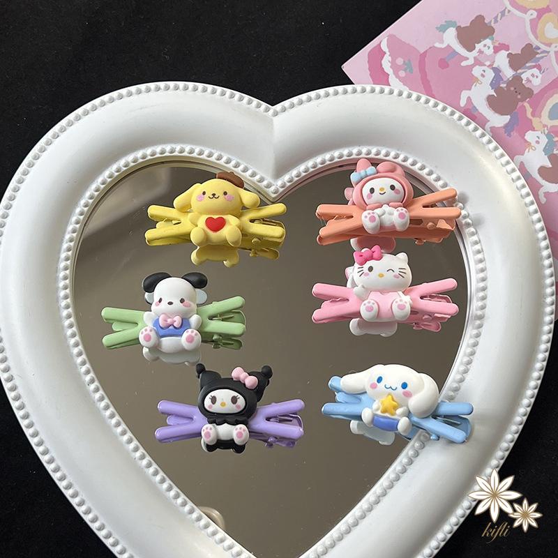 Kẹp Tóc Mái Hình Chữ X / Cinnamoroll Dog Kuromi Hoạt Hình Cho Nữ Sinh