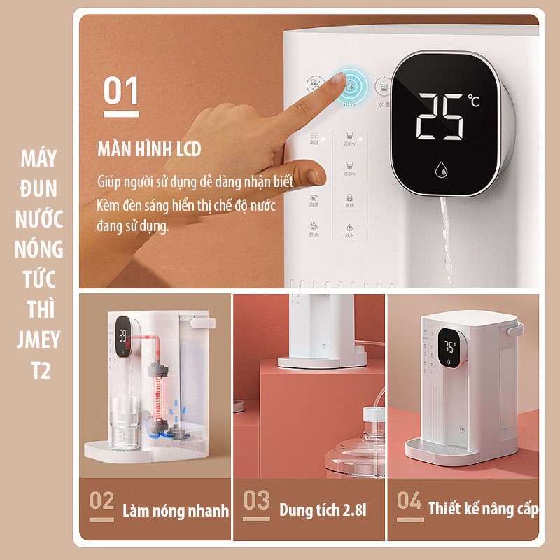 Máy Đun Nước Nóng Xiaomi Máy Làm Nước Nóng JMEY T2 Thông Minh Tức Thời, Ấm Siêu Tốc, Bình Đựng Nước Nóng