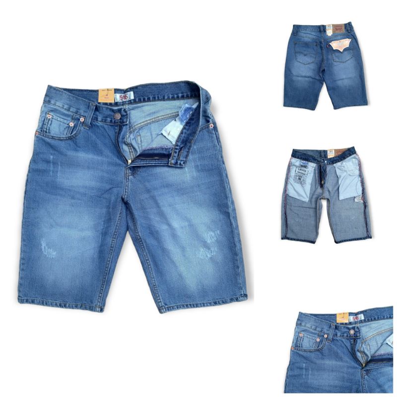 Quần Short Jean Nam Có Khóa Kéo Levis 505 Phong Cách Nhật Bản