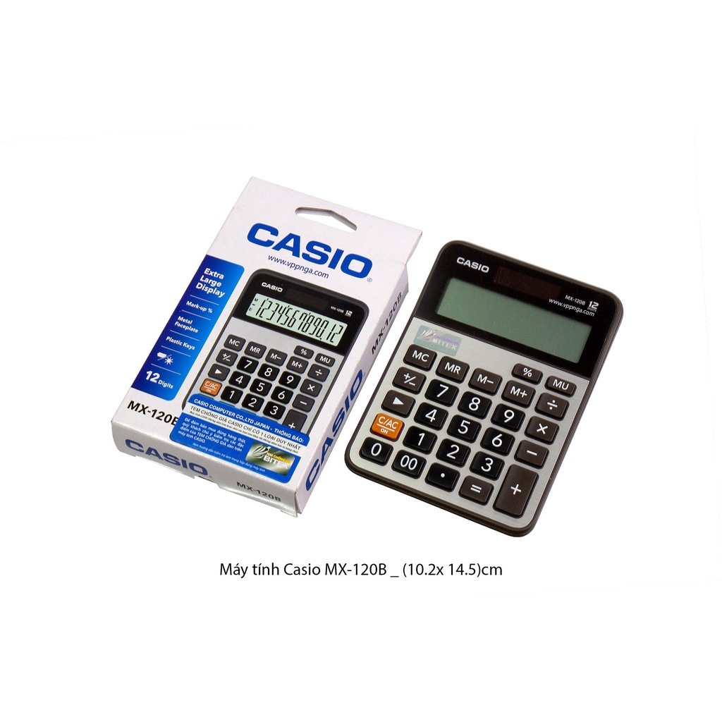 MÁY TÍNH CASIO MX120B - PHÙ HỢP CHO TÍNH TOÁN CƠ BẢN TRONG BÁN HÀNG VÀ KINH DOANH -- VPP ABC