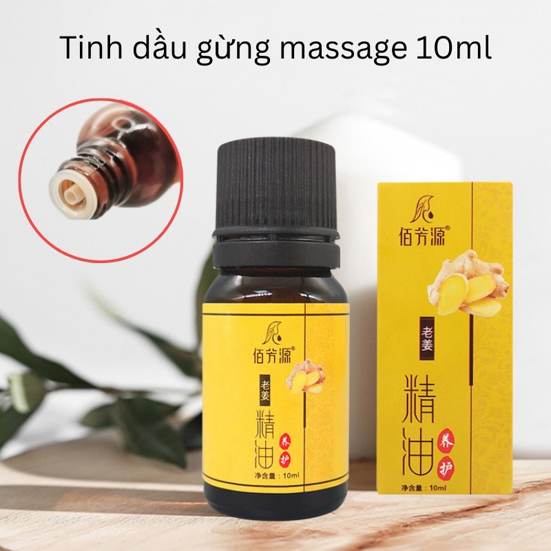 Tinh dầu gừng massage nguyên chất 10ml chiết xuất tự nhiên dưỡng da tăng cường hiệu quả massage , giác hơi