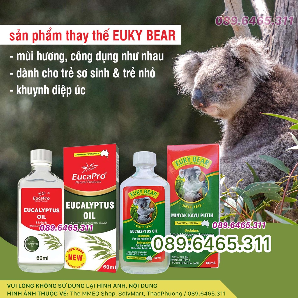 Dầu Khuynh Diệp EucaPro / Euky Bear / Kangaroo nhập khẩu Công nghệ Úc