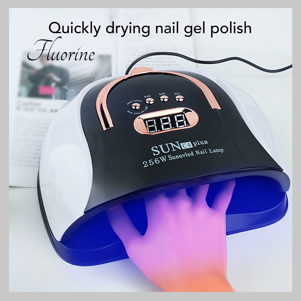 Đèn bảo dưỡng gel móng tay 256W Cài đặt thời gian khác nhau Máy sấy sơn dưới cùng có thể tháo rời màu trắng 100‑240V 【Fluorine073】