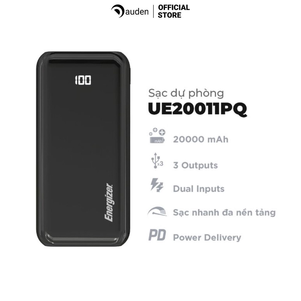 Sạc dự phòng Energizer 20.000 mAh/3.7V LiPolymer UE20011PQ