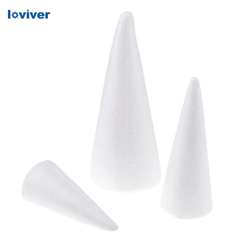Set 3 Miếng Xốp Hình Nón 15 / 20 / 25cm Làm Mô Hình Thủ Công DIY