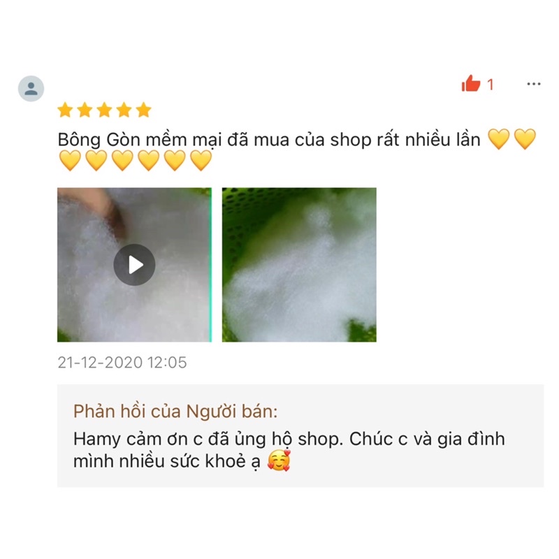 Bông gòn tơi nhồi gối, nhồi gấu bông, trang trí decor nhà cửa Hamymart 001