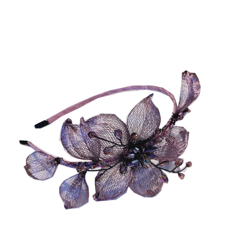 Băng Đô Vải Gạc Đính Hoa Sang Trọng Phong Cách Hàn Quốc