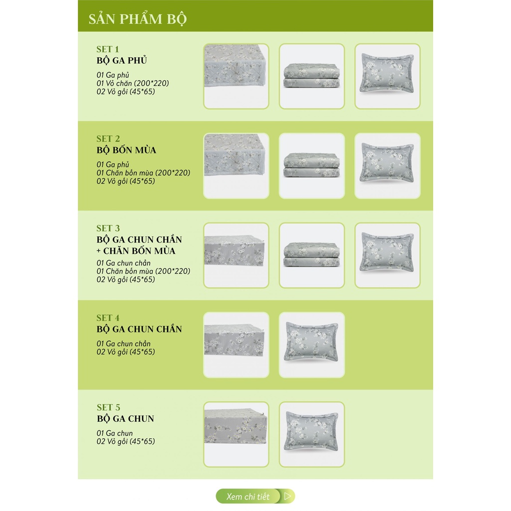 Bộ ga chun Everon EPM-23067 Gồm: