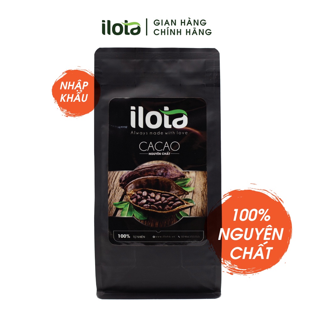 Cacao nguyên chất ILOTA pha đồ uống, làm bánh 500gr